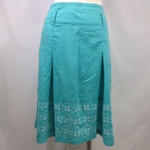 Spring or Summer Eyelet Skirt Weekend Teal Blue 8